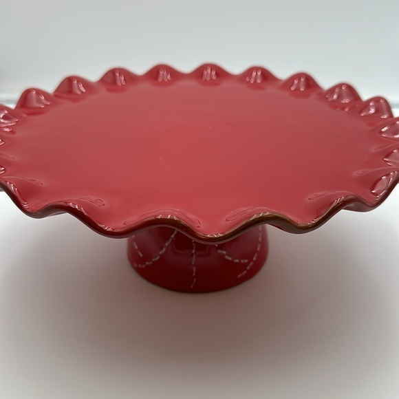 Red Ruffled Edge Cake Stand - Picture 13 of 16